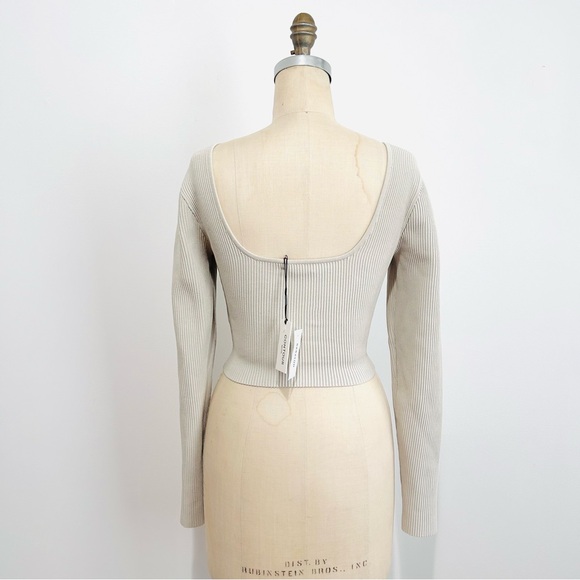 Babaton Sculpt Knit Squareneck Cropped sweater top - Picture 4 of 5